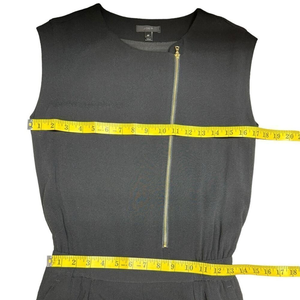 J. Crew Asymmetrical Zip Jumpsuit Black Jogger Ankle Elastic Waist Sleeveless 4P - Picture 12 of 16